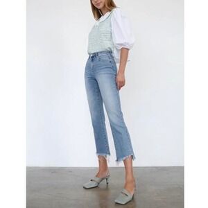 Insane‎ Gene Blue Super Relaxed Mid Rise Crop Boot Cut Jeans Size 27